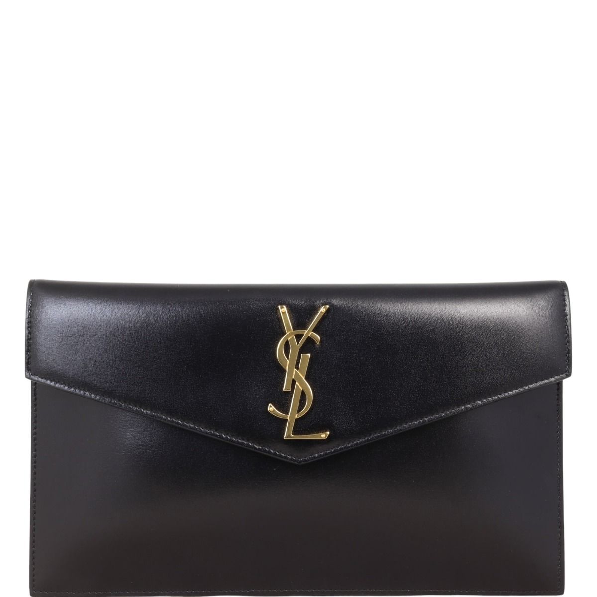 Saint laurent uptown pouch in shiny smooth leather deals
