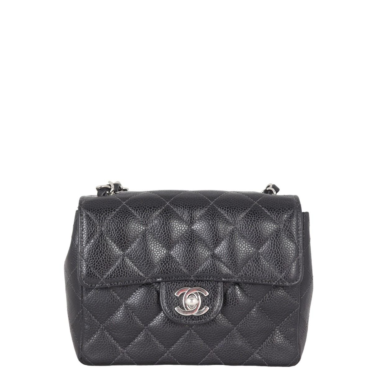 Chanel Classic Flap Mini Square Black Quilted Caviar