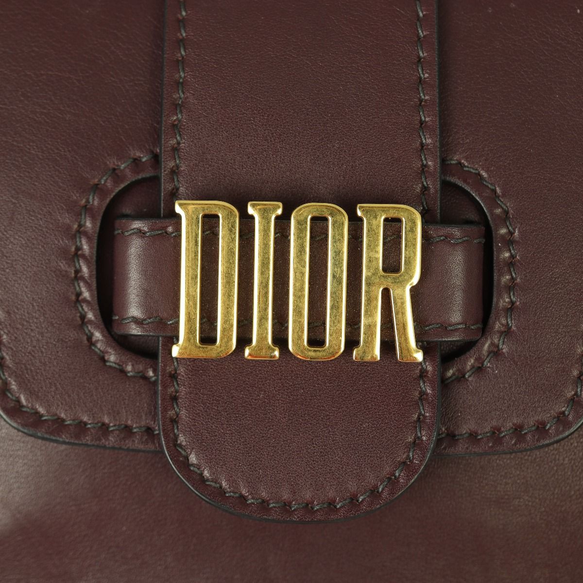 CHRISTIAN DIOR Calfskin D Fence Saddle Bag Adjustable Shoulder