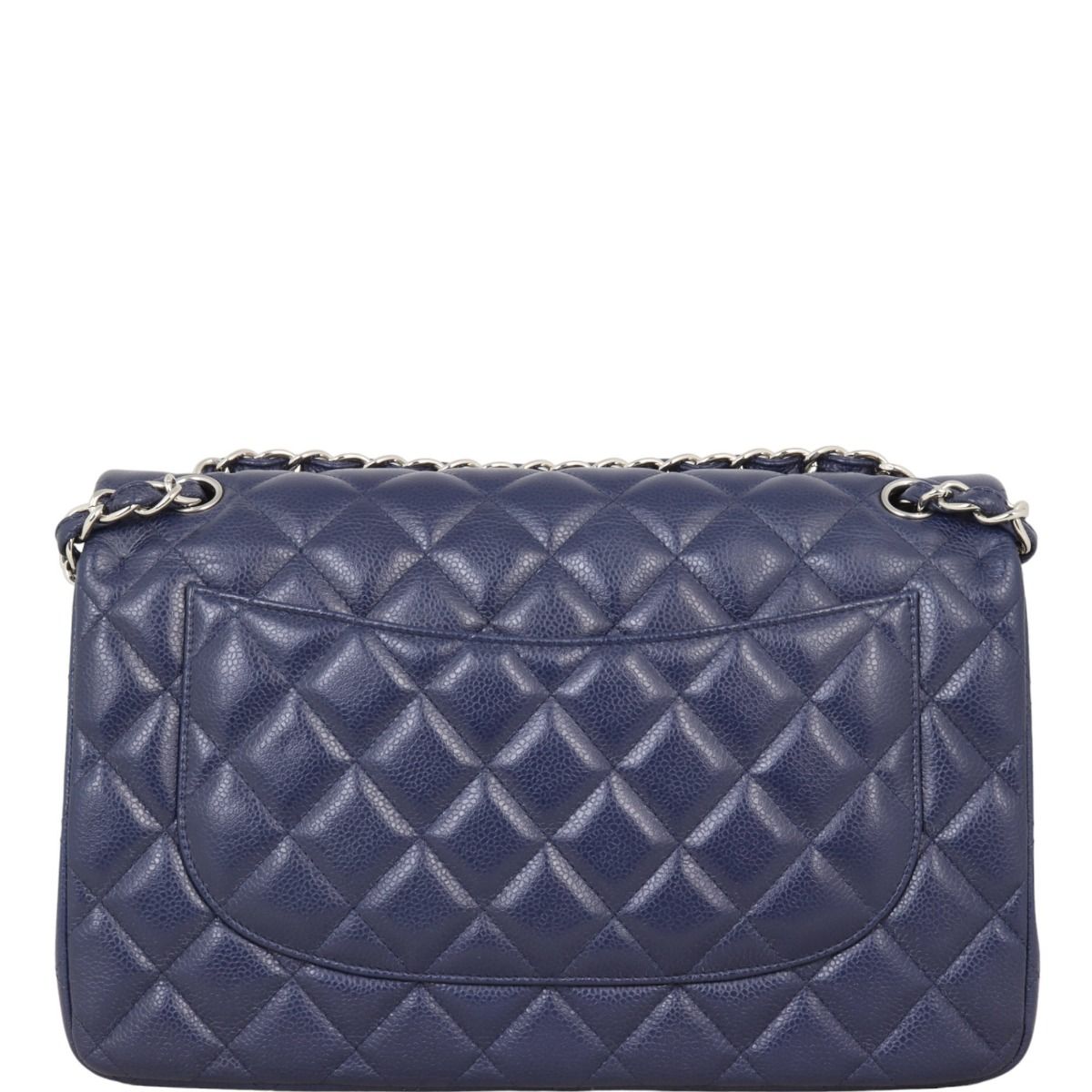 Chanel classic best sale navy blue caviar