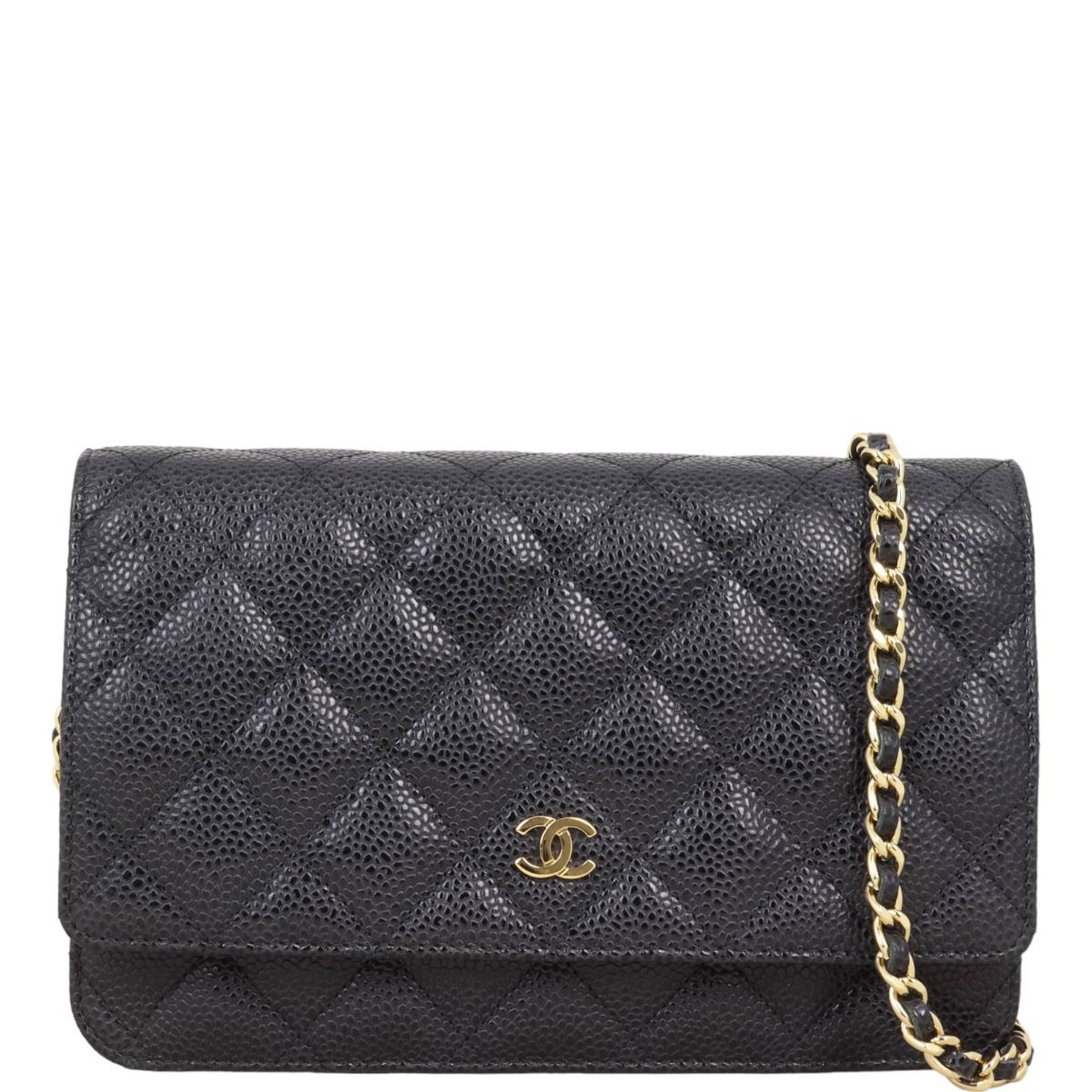 Chanel Classic Wallet on Chain Black Gold Hardware
