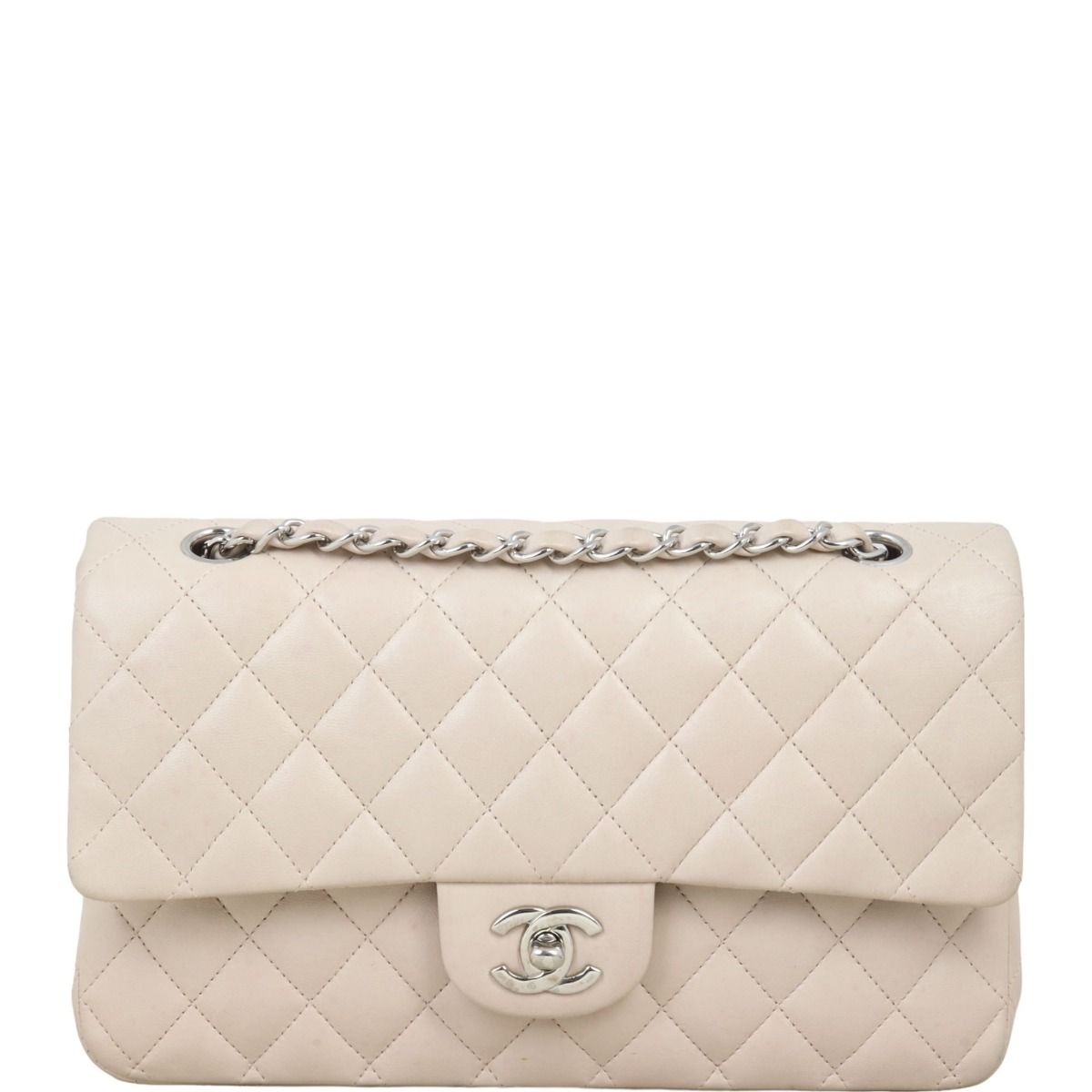 Chanel light beige classic flap best sale
