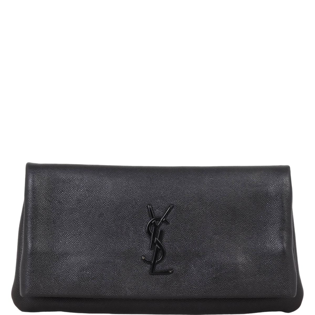 Ysl black on black clutch 2025