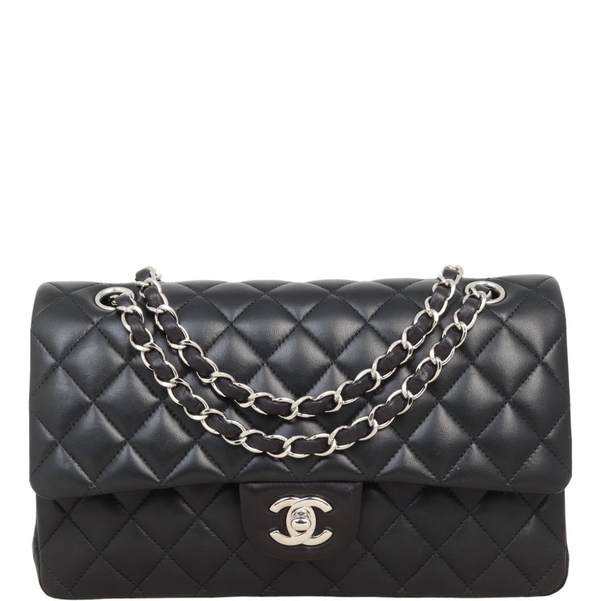 Chanel classic double flap quilted medium black on sale
