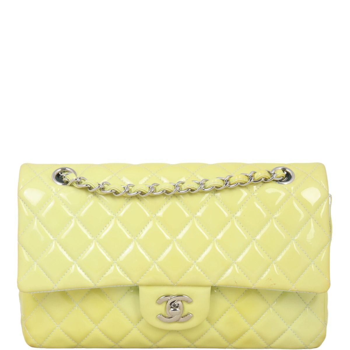 Chanel patent classic flap bag hotsell