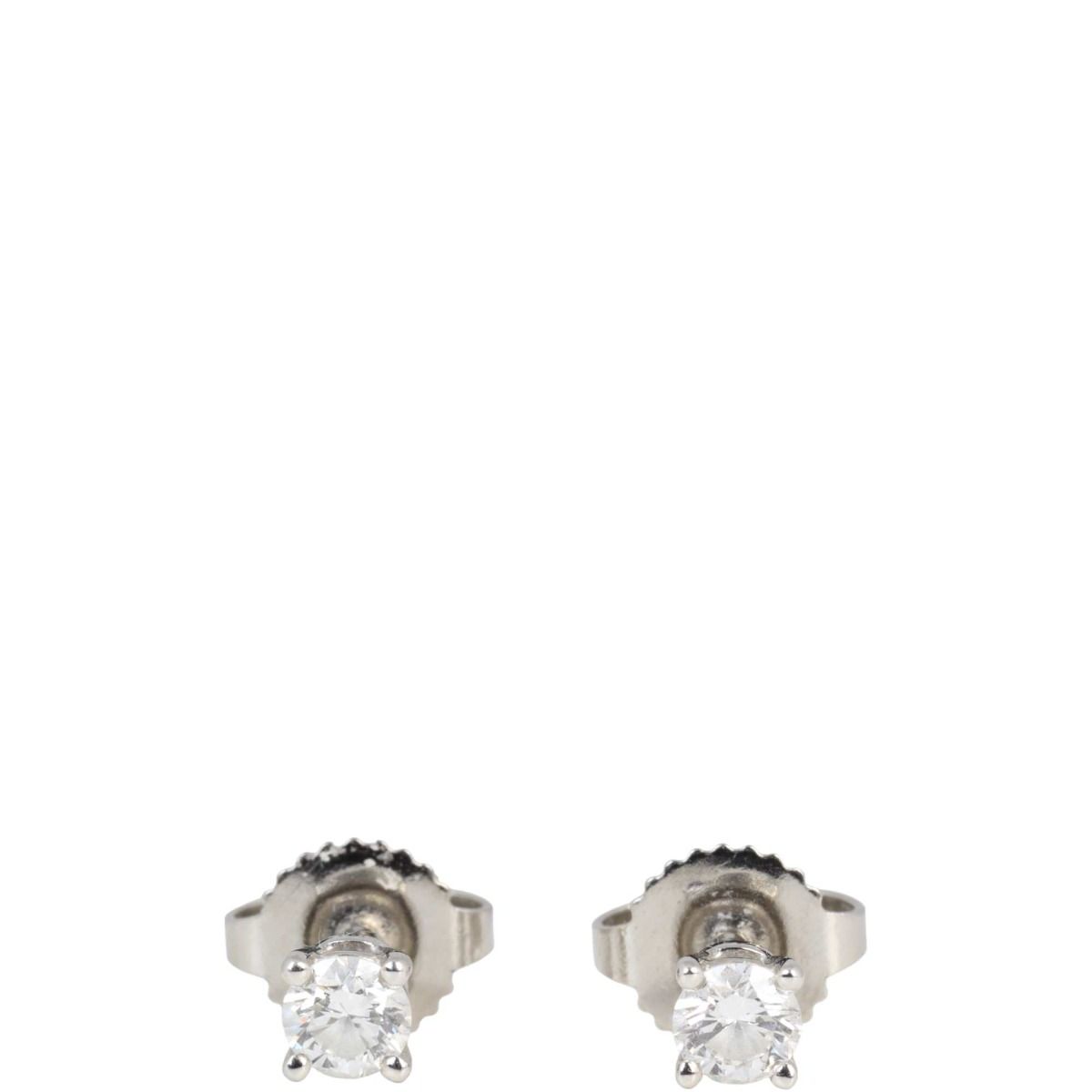 Tiffany Co Solitaire Platinum Diamond Earrings