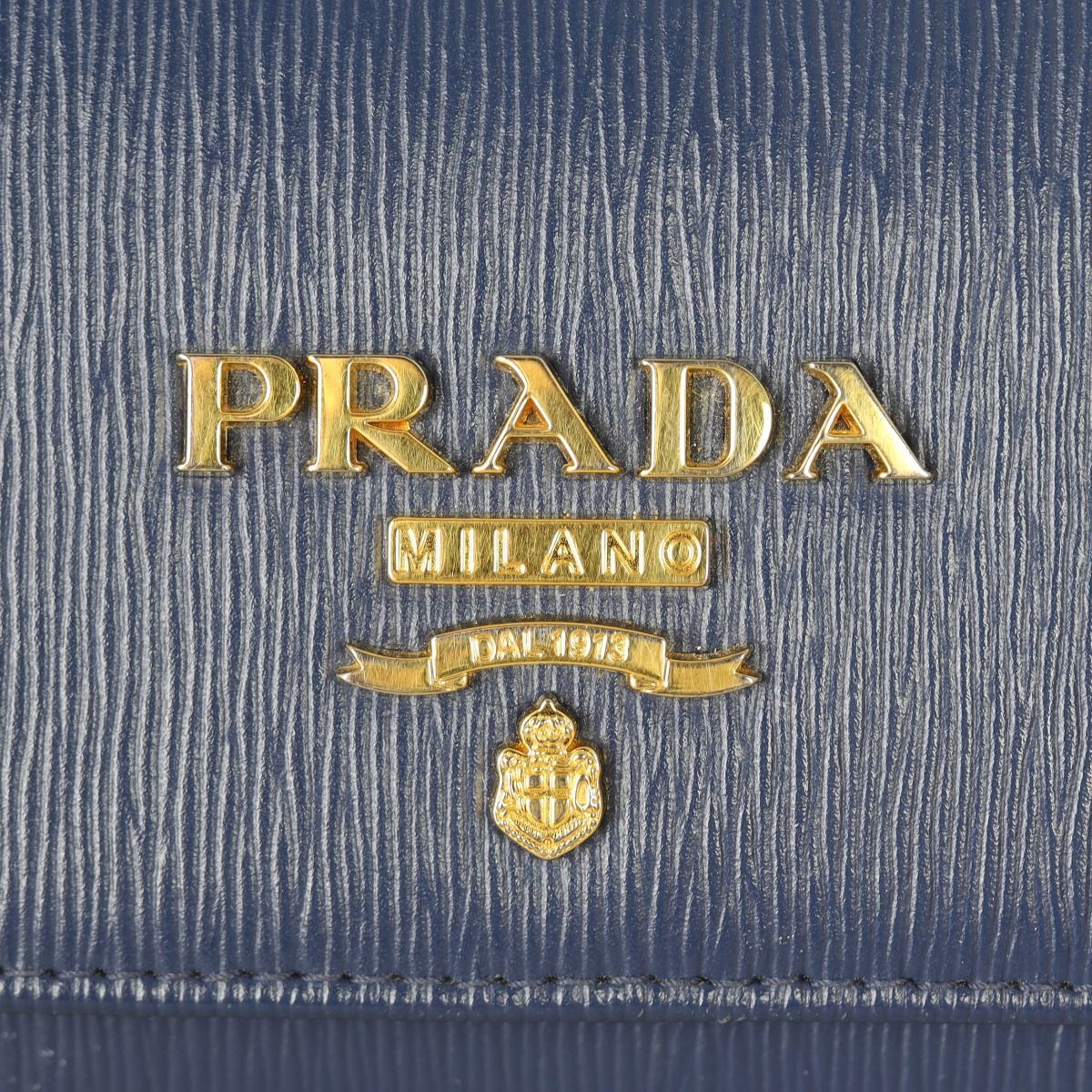 PRADA Metallic Vitello Move Oro Chain Wallet Cipria Mordore 1277784
