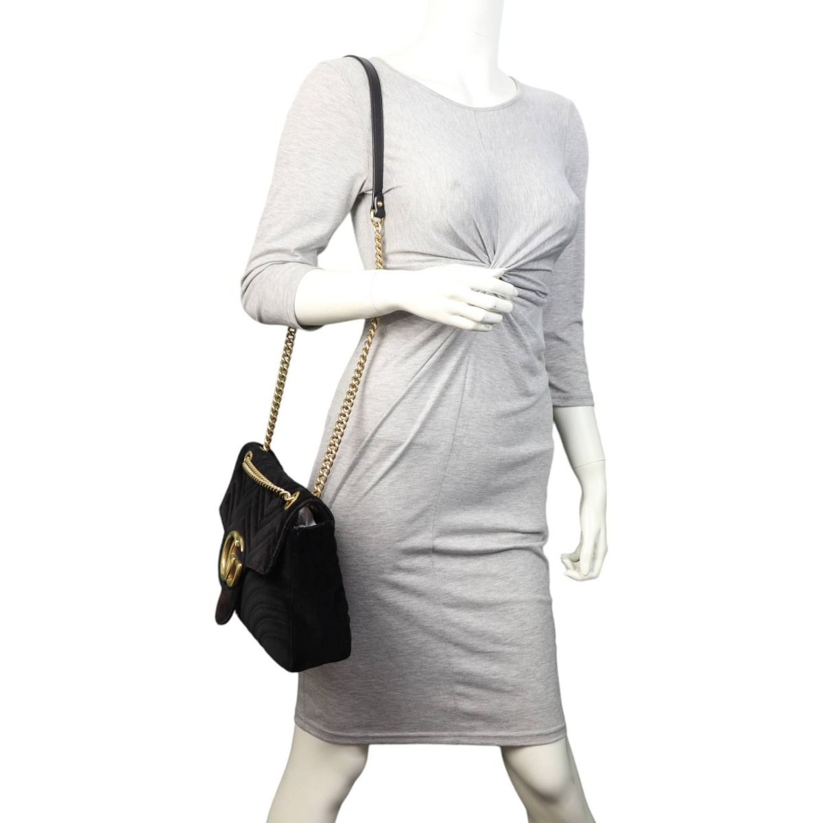 Gg marmont velvet shoulder bag hotsell