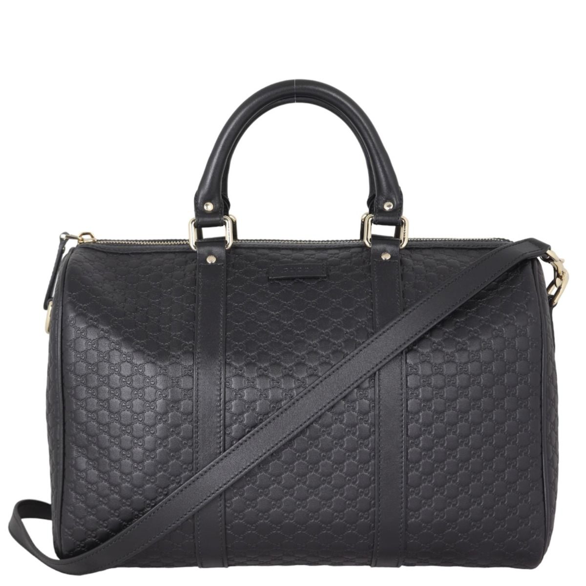 Gucci boston guccissima black leather satchel best sale
