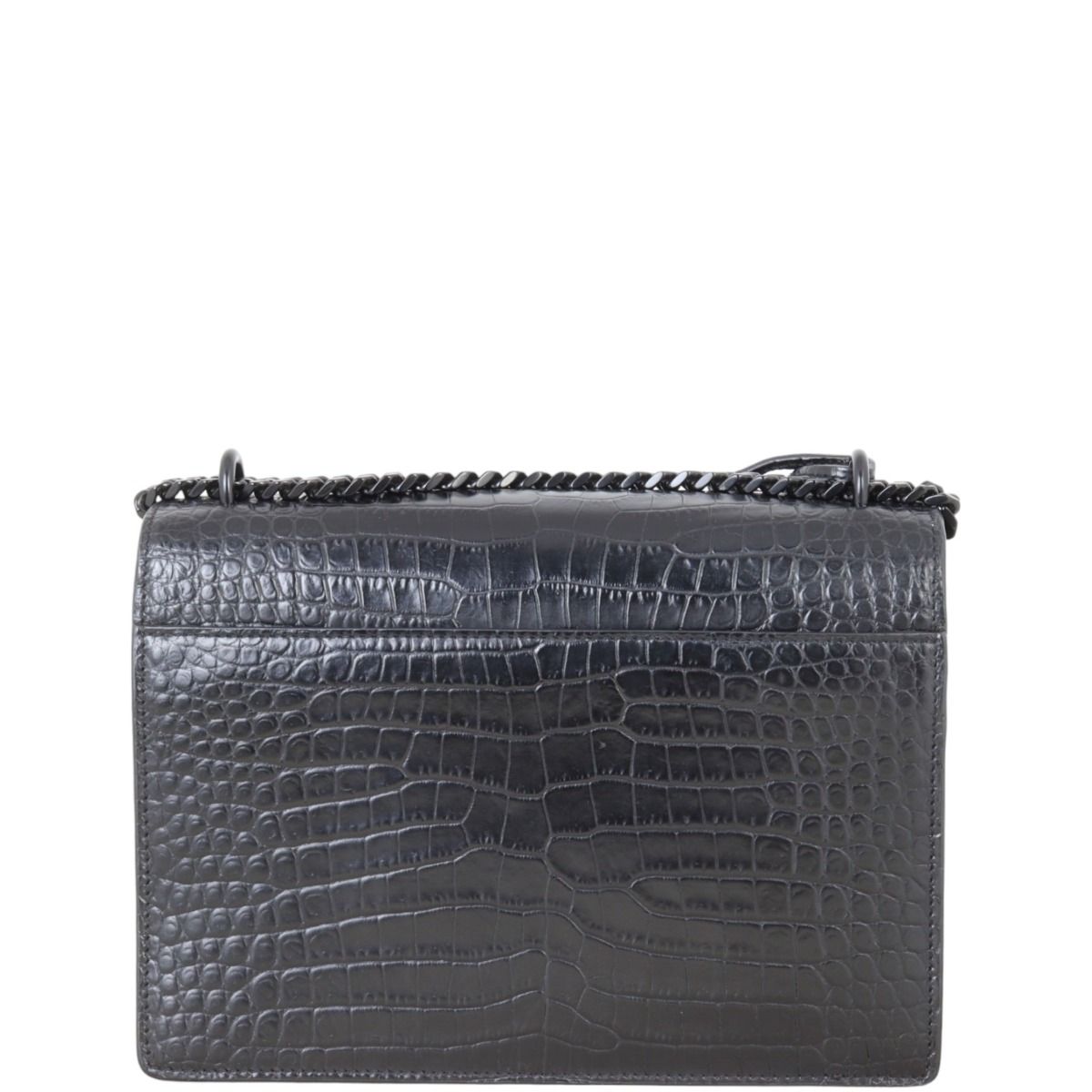 Saint Laurent Sunset Medium Croc Embossed
