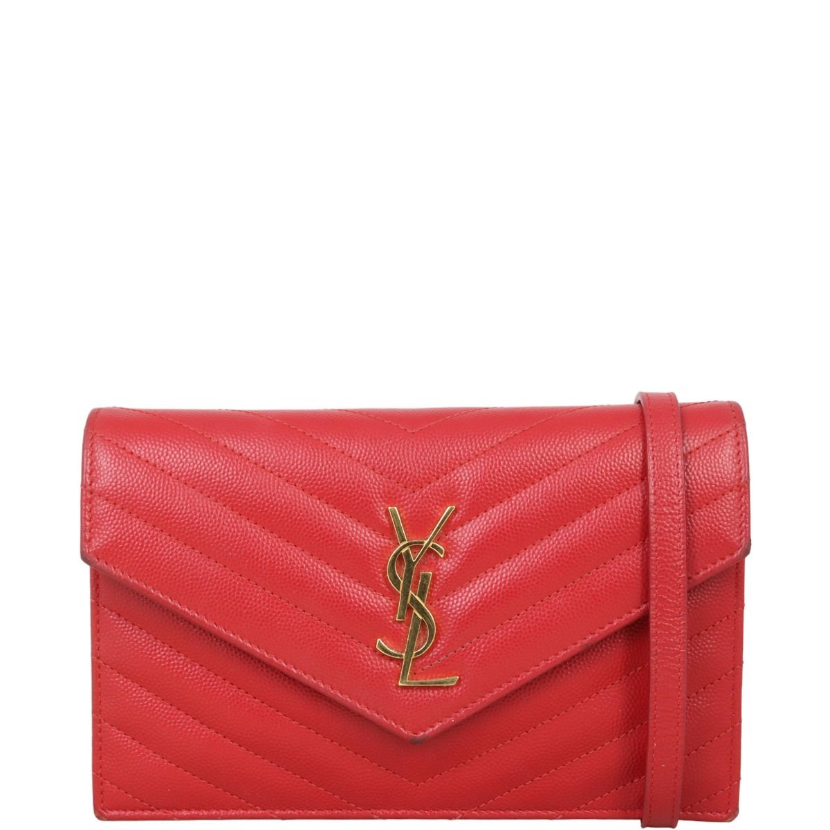 Yves saint laurent monogram chain wallet sale