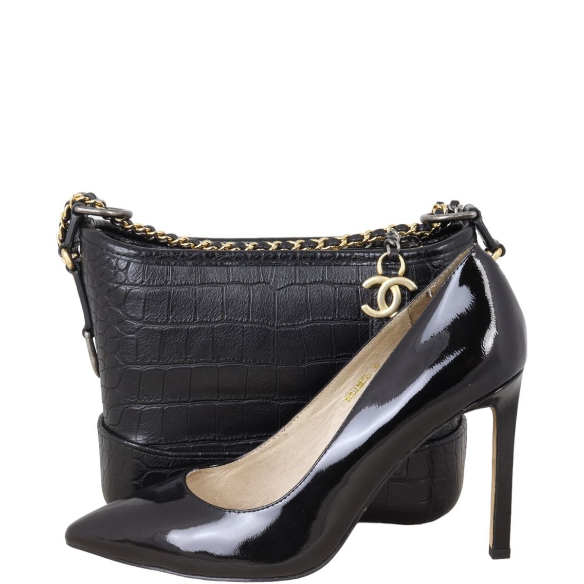 Chanel gabrielle croc embossed price on sale