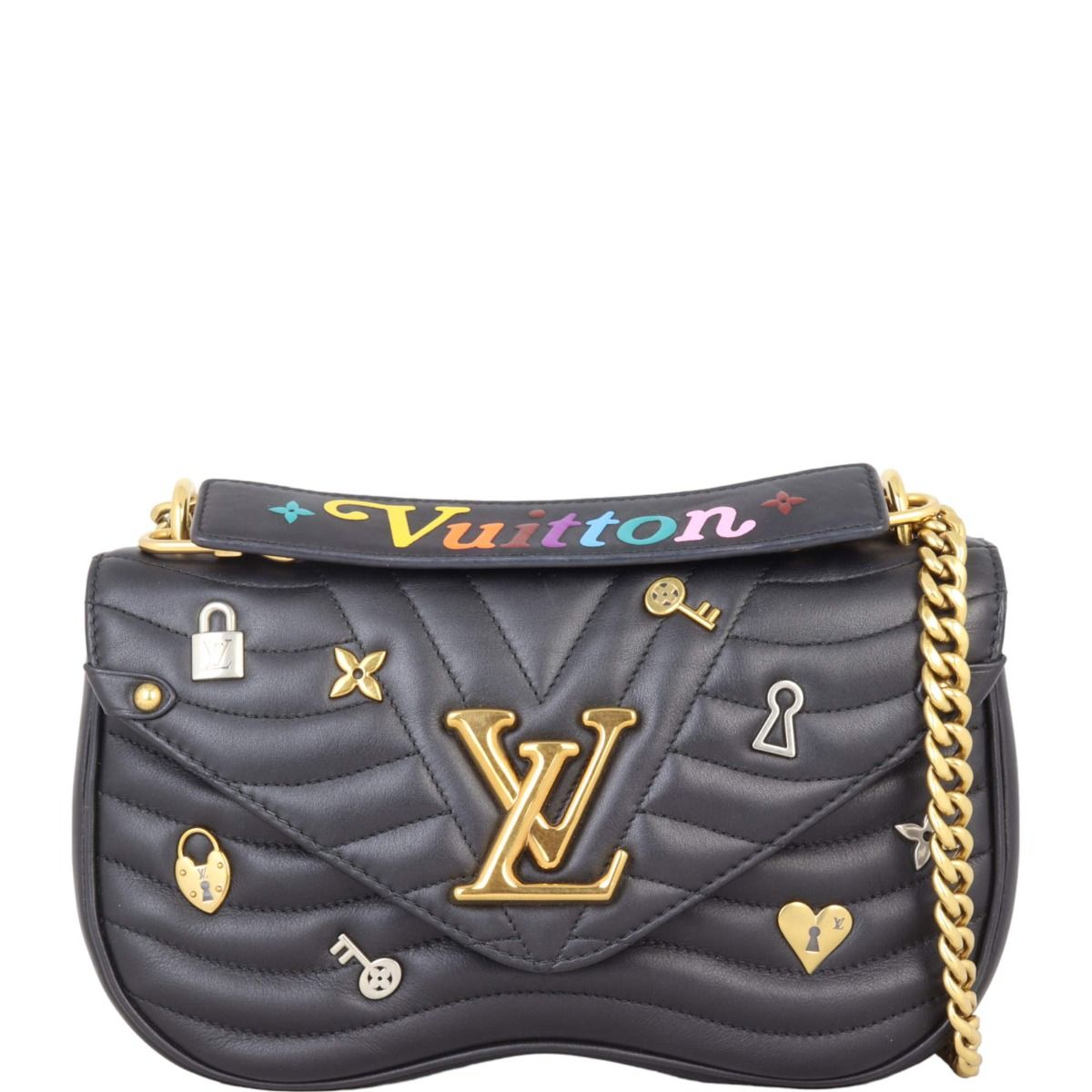 Louis Vuitton Black Calfskin Quilted Leather New Wave Multi -Pochette