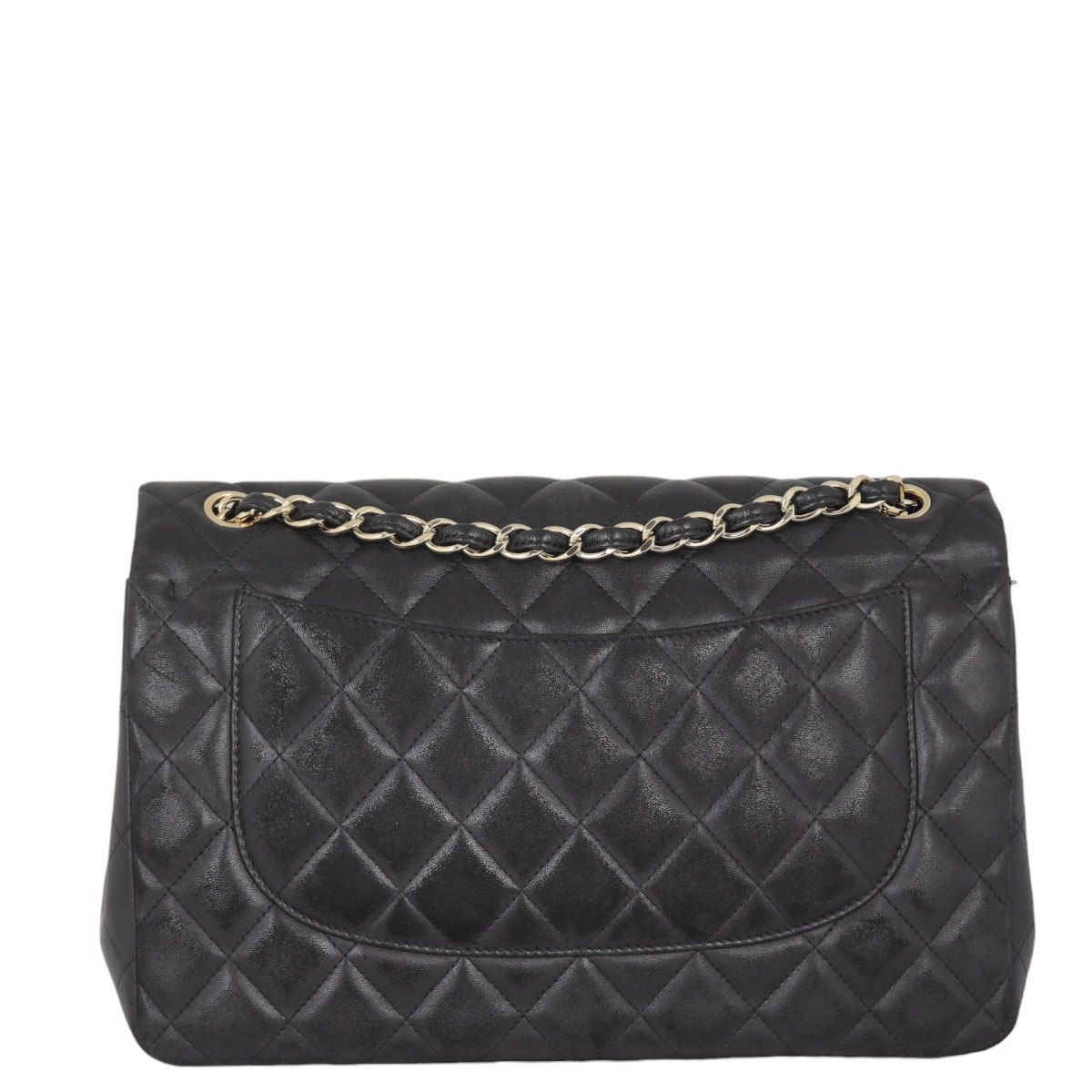 Chanel Classic Double Flap Jumbo Black Lambskin Diamond
