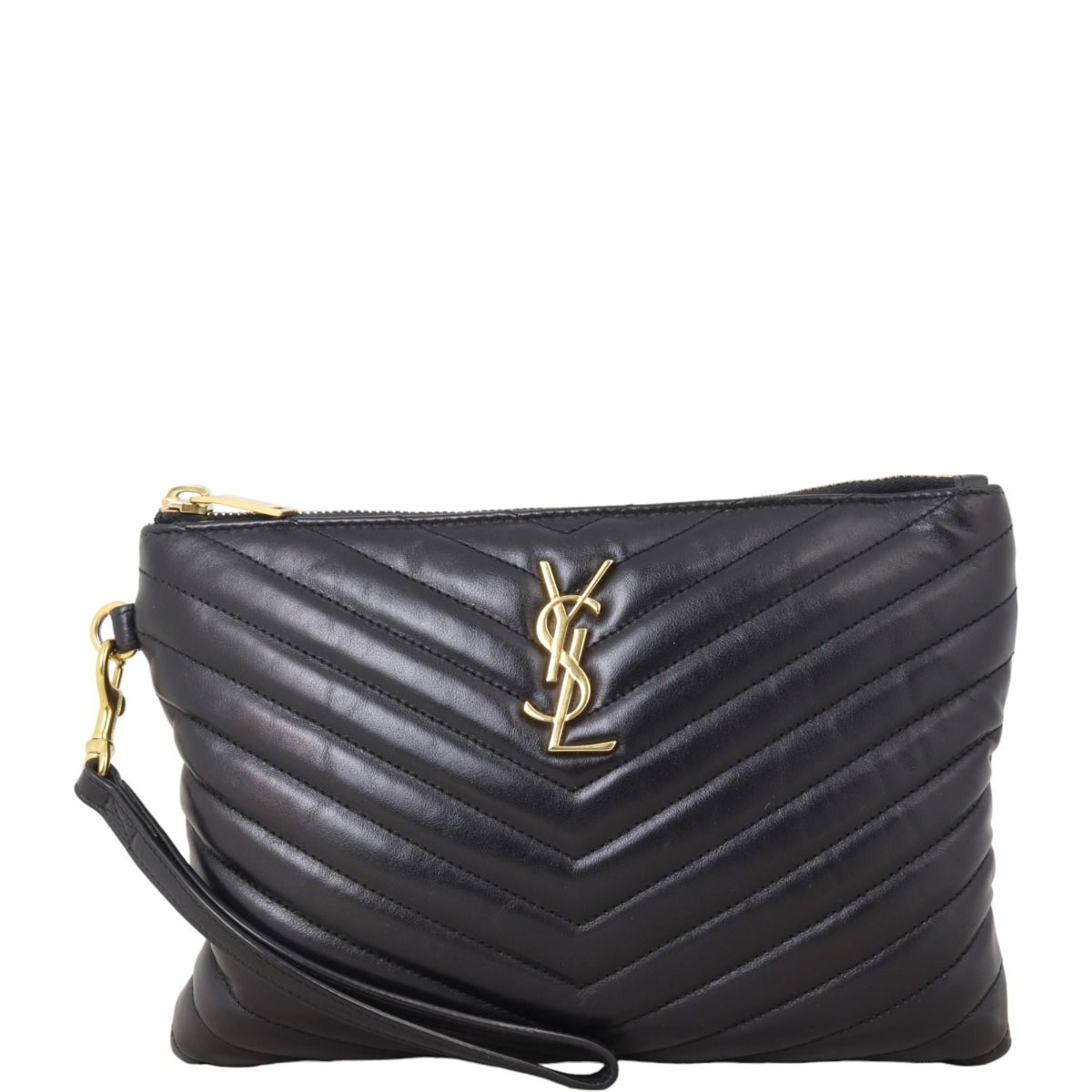 Monogram matelassé leather zip pouch best sale