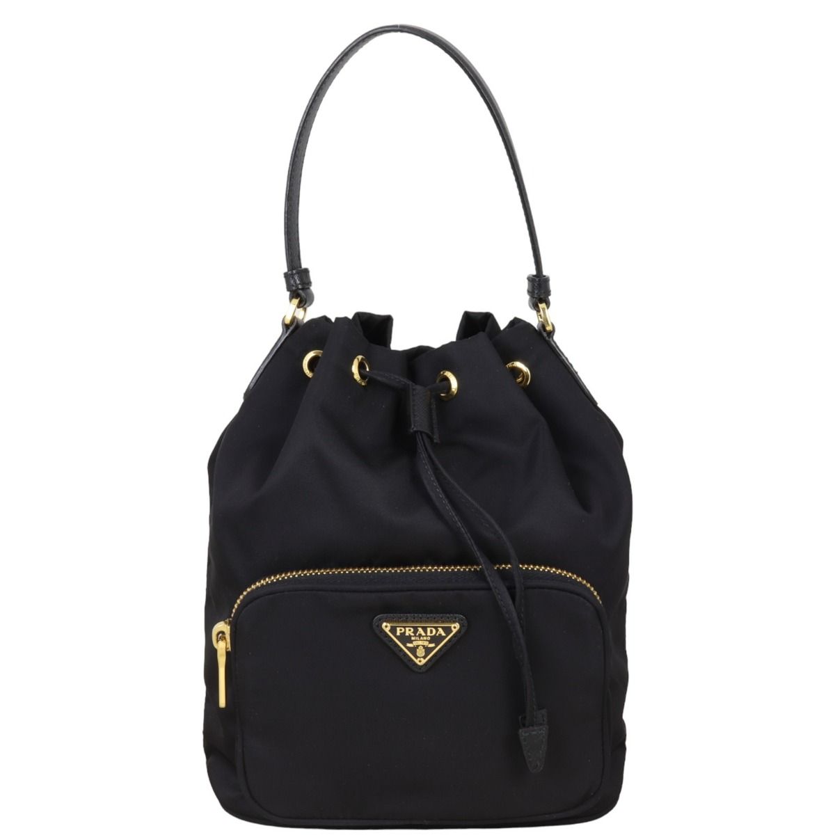 ★PRADA★Duet Jacquard bucket bag★Black Prada Duet Tessuto Bucket Bag