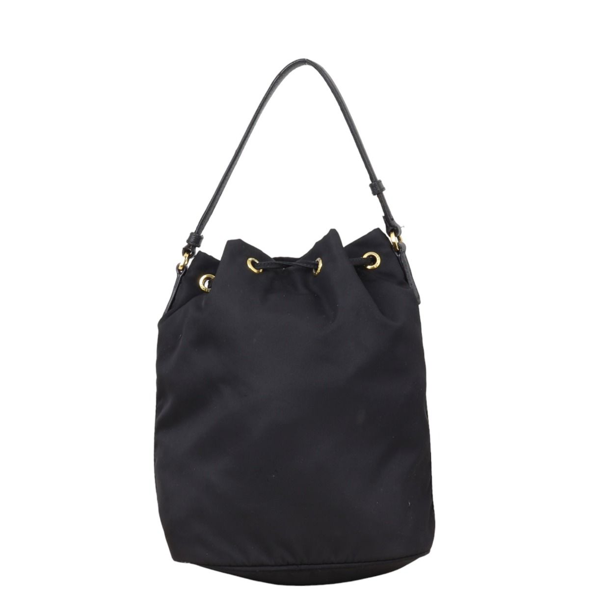 Prada black fabric bucket bag 2025