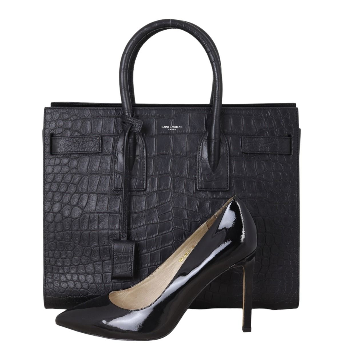 Saint Laurent Sac de Jour Small Croc Embossed