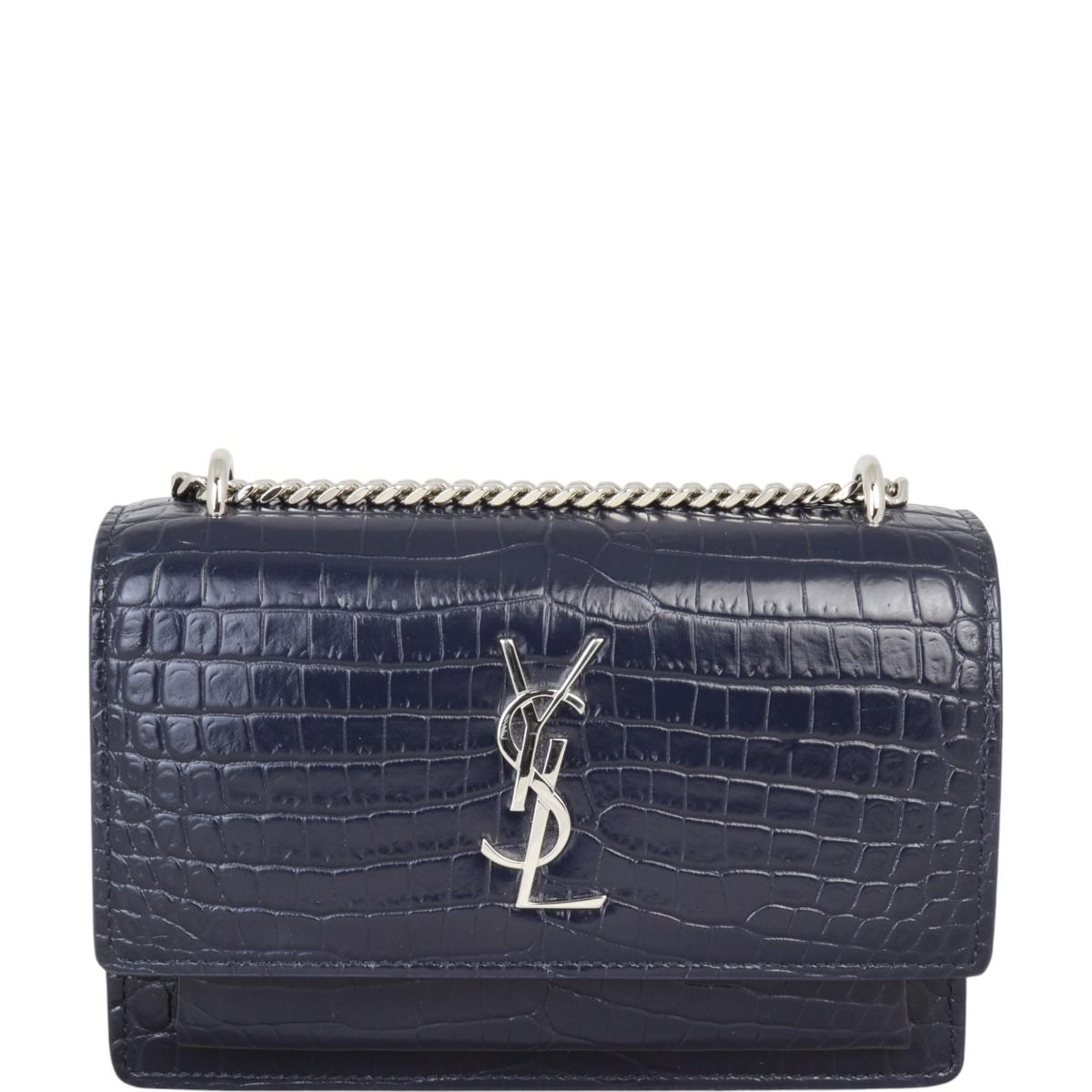 Saint Laurent Sunset Mini Croc Embossed