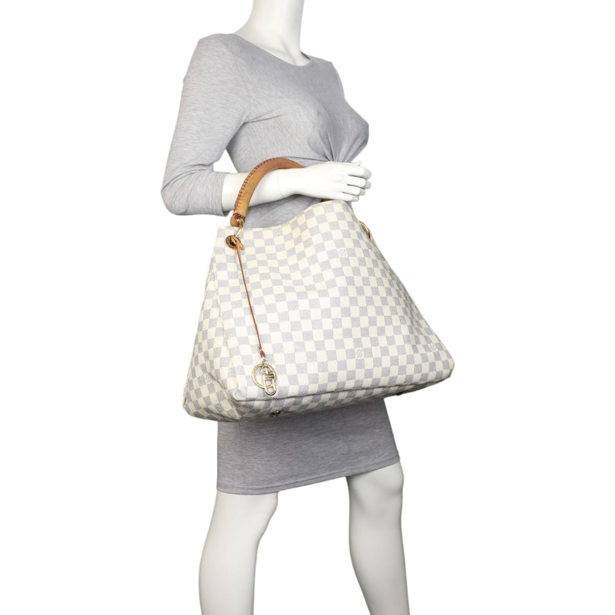 Louis Vuitton, Large Artsy Damier Azur Canvas Bag, cream…