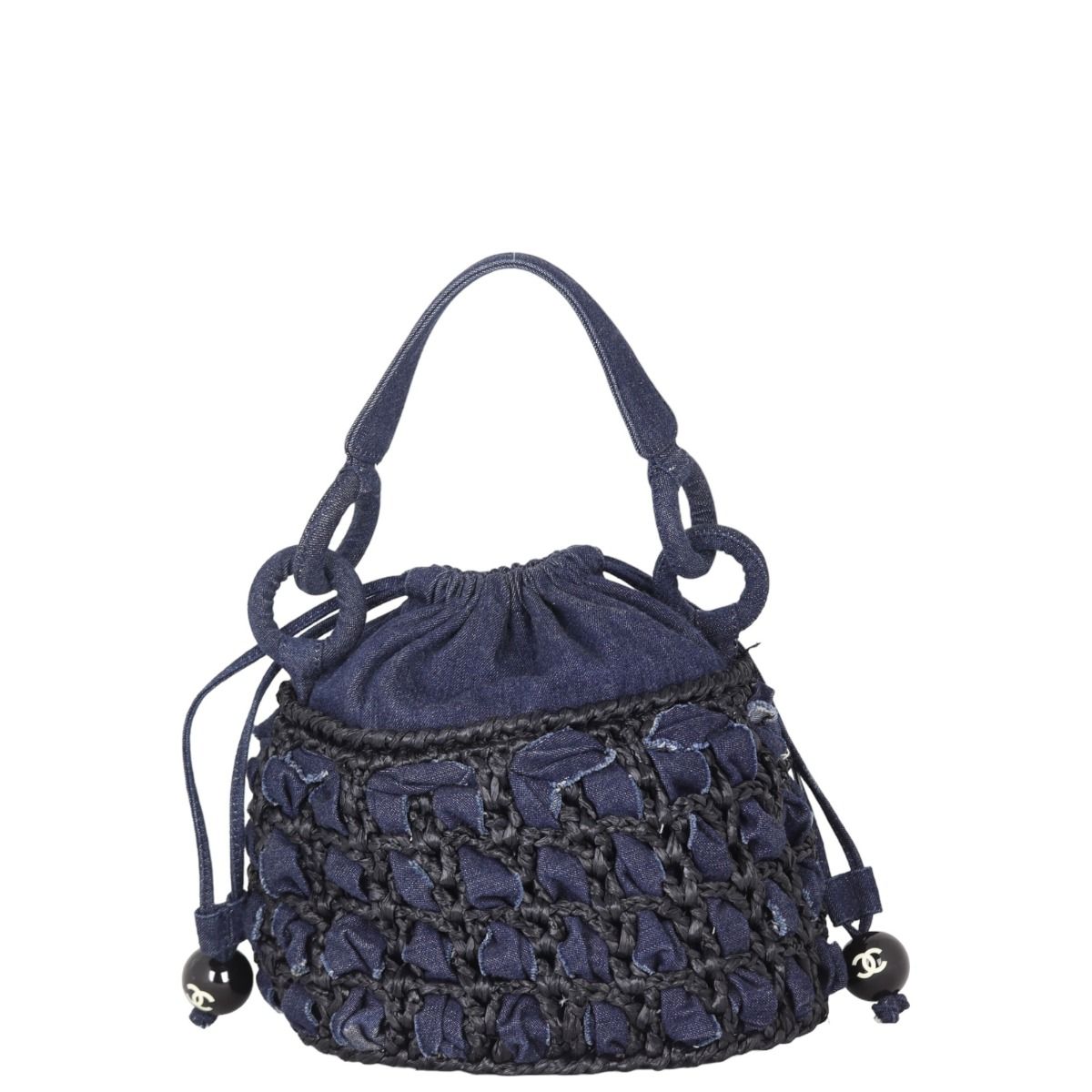 Chanel denim bucket bag on sale
