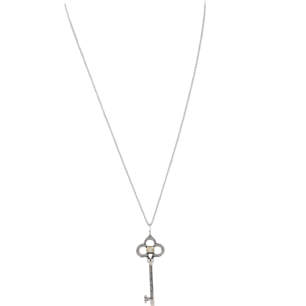 Tiffany diamond cheap key pendant