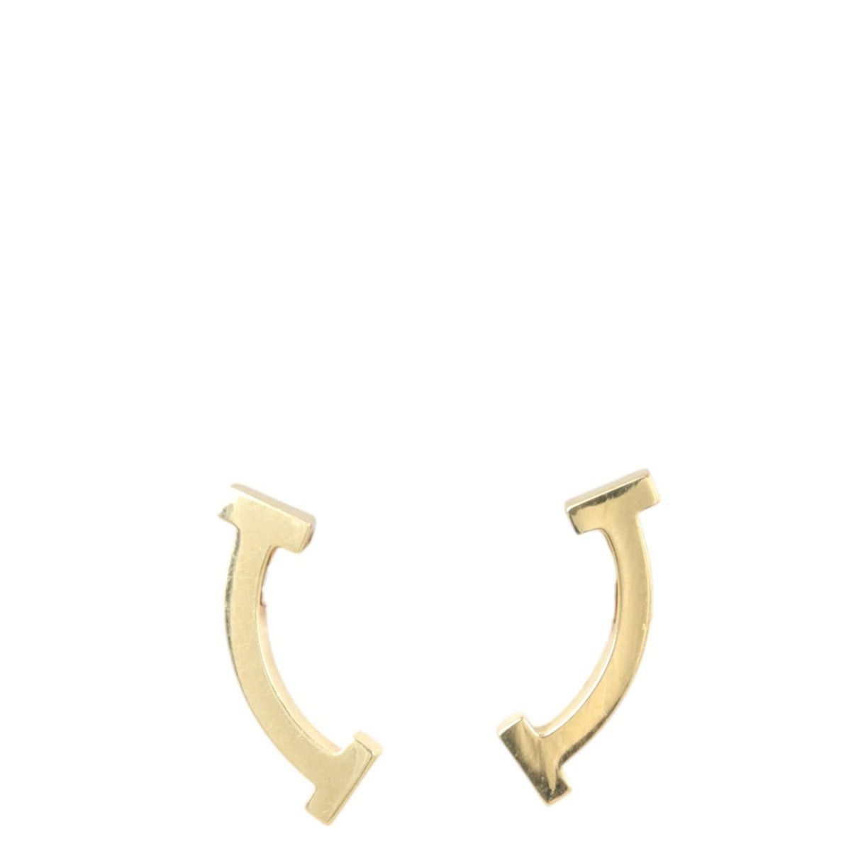 Tiffany Co T Smile Earrings 18k Yellow Gold