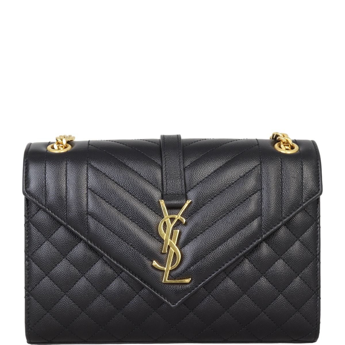 Saint laurent medium monogram mattelasse leather chain wallet shop