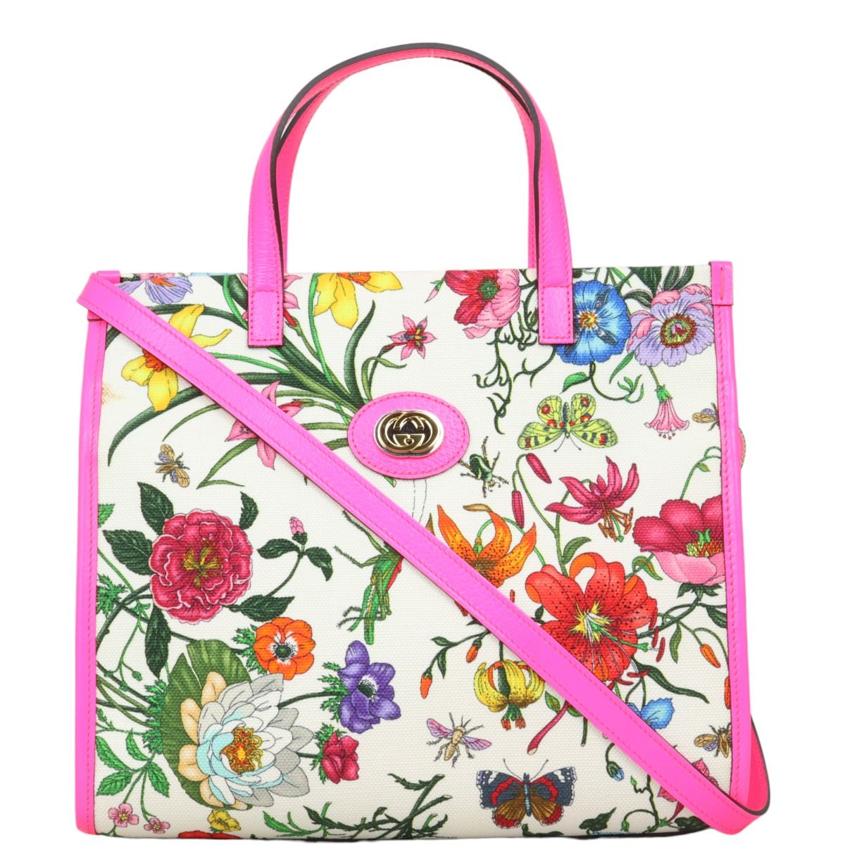 Gucci flower tote bag shop