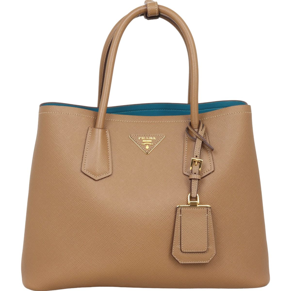 Prada saffiano cuir medium double bag sales