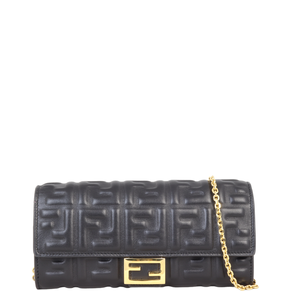 Ff embossed leather wallet on a chain outlet