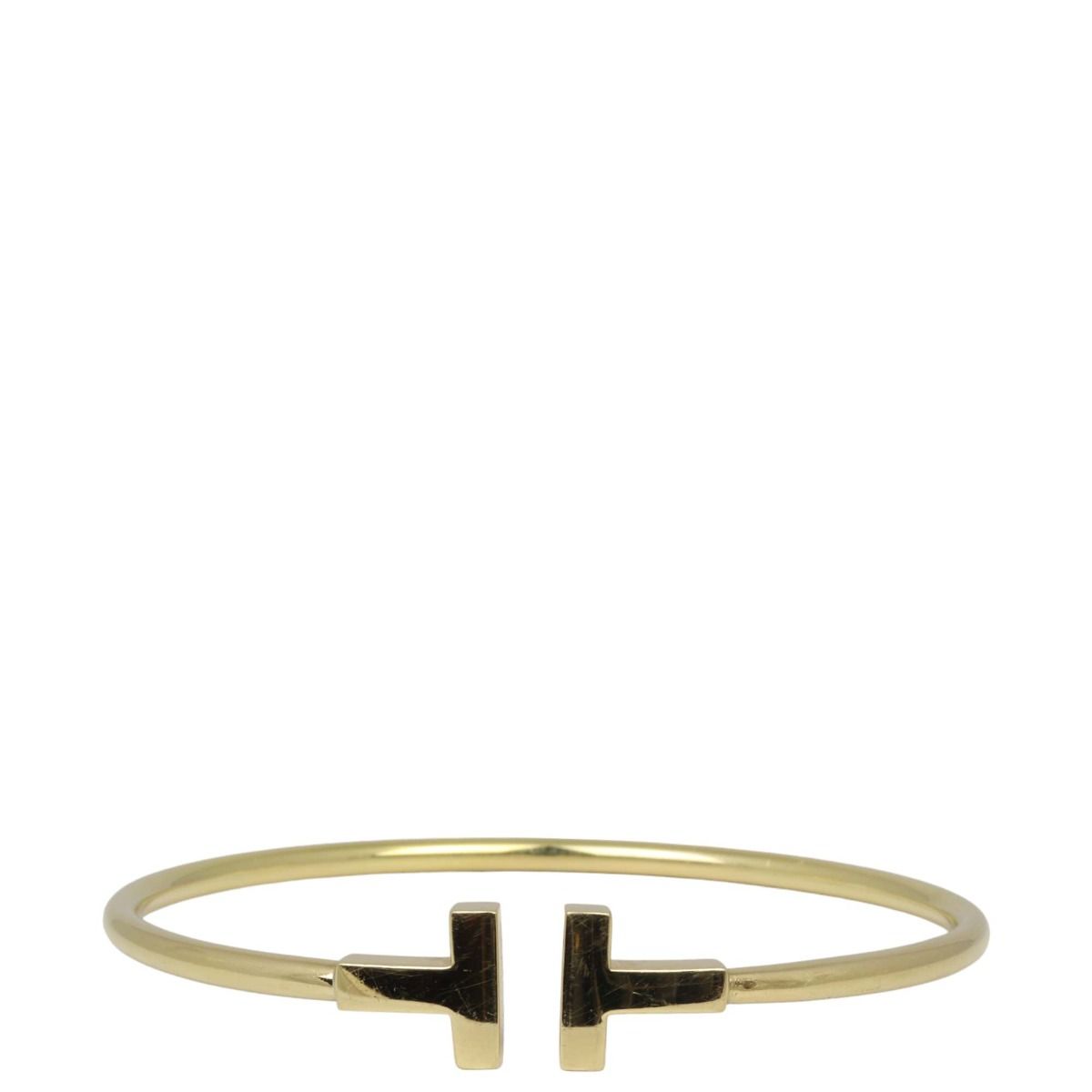 Tiffany Co T Wire Bracelet 18k Yellow Gold Bracelet