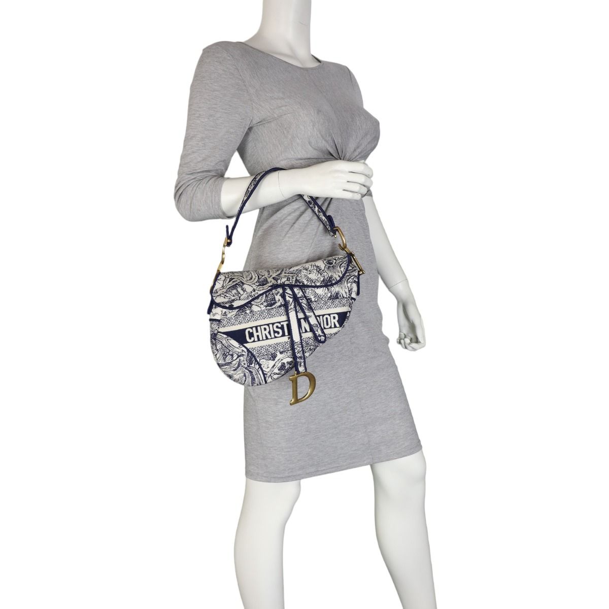 Dior toile de jouy saddle bag new arrivals