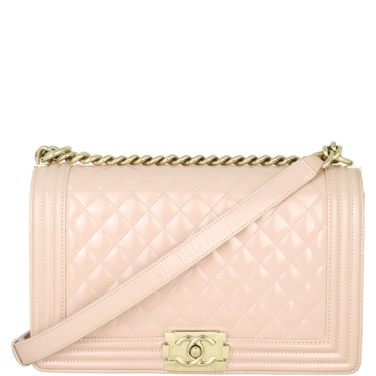 Tan chanel boy bag top