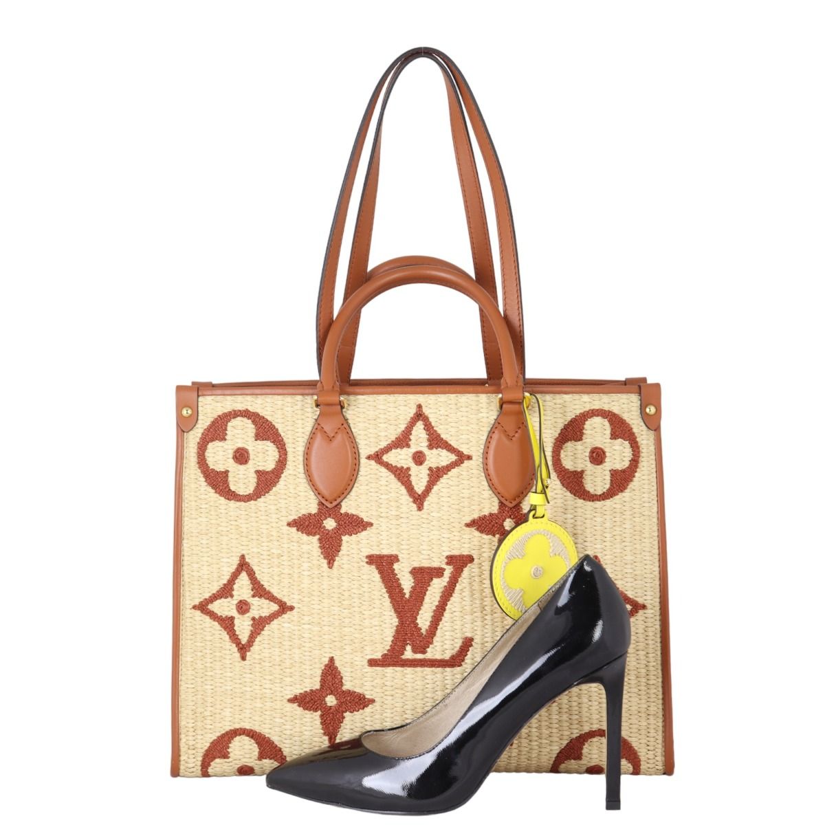 Louis Vuitton Giant Monogram Raffia Onthego MM Tote, Louis Vuitton  Handbags