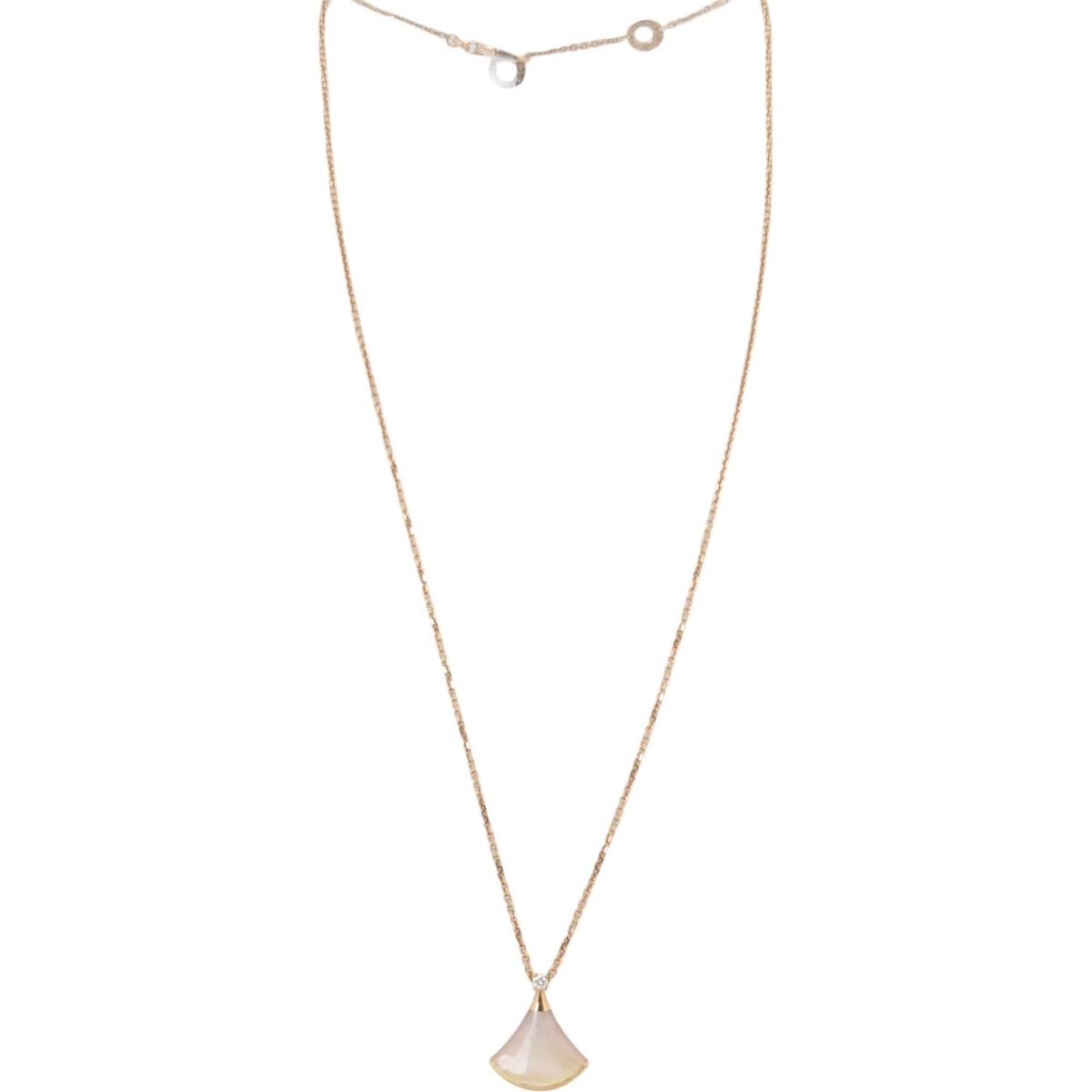 Bvlgari Diva s Dream 18k Rose Gold Diamond Mother of Pearl Pendant Necklace