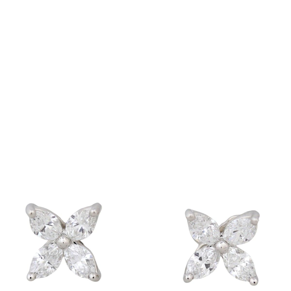 Tiffany Co Victoria Platinum Diamond Earrings Small