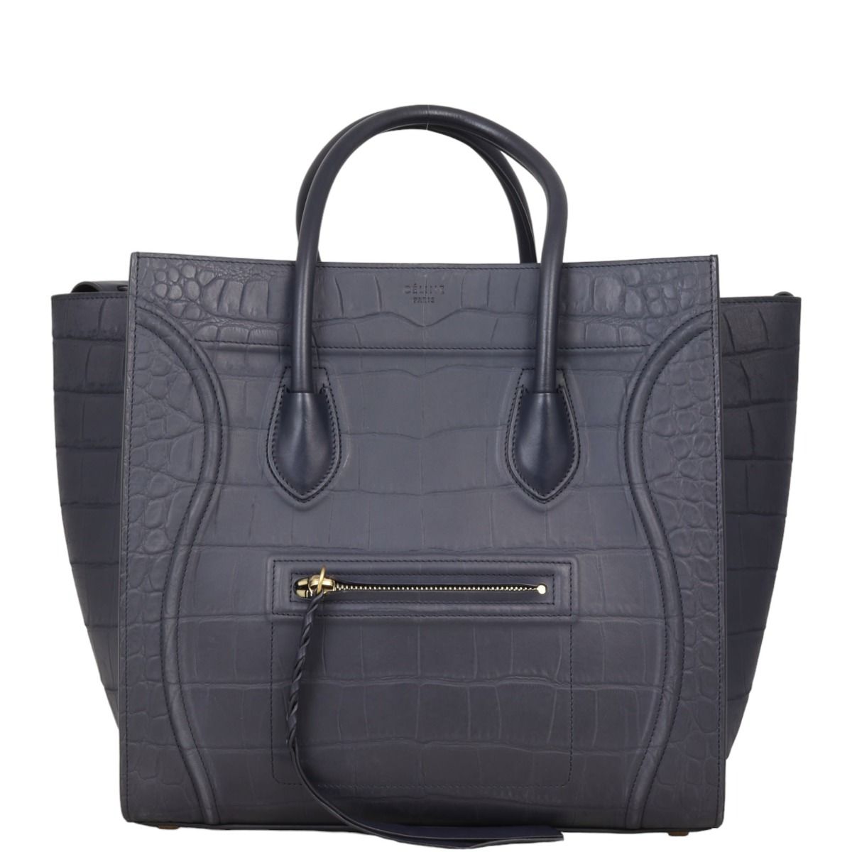 Celine Phantom Luggage Tote Medium Croc Embossed