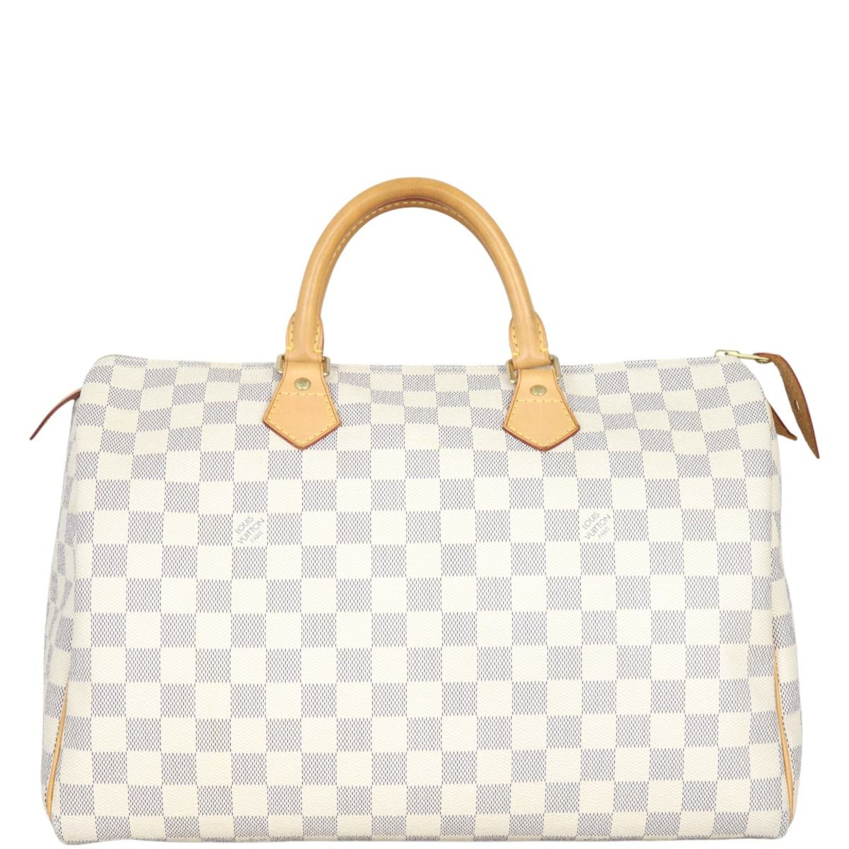 $1300 Louis Vuitton Damier Azur White Checker Speedy 30 Tote Bag