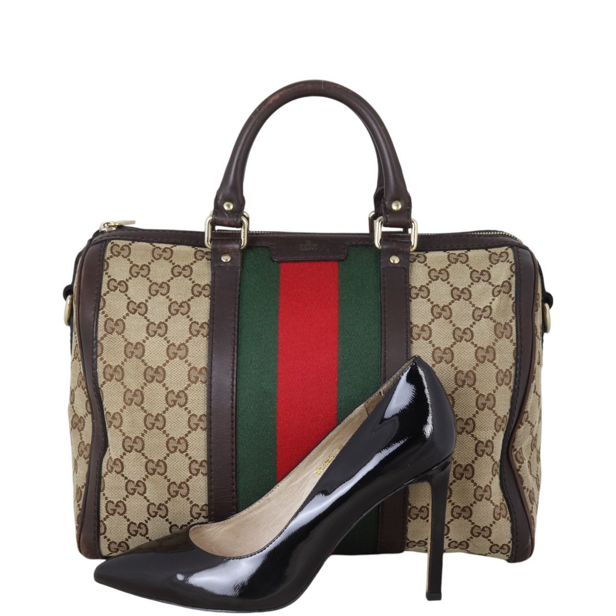 Gucci vintage web boston bag black 2025