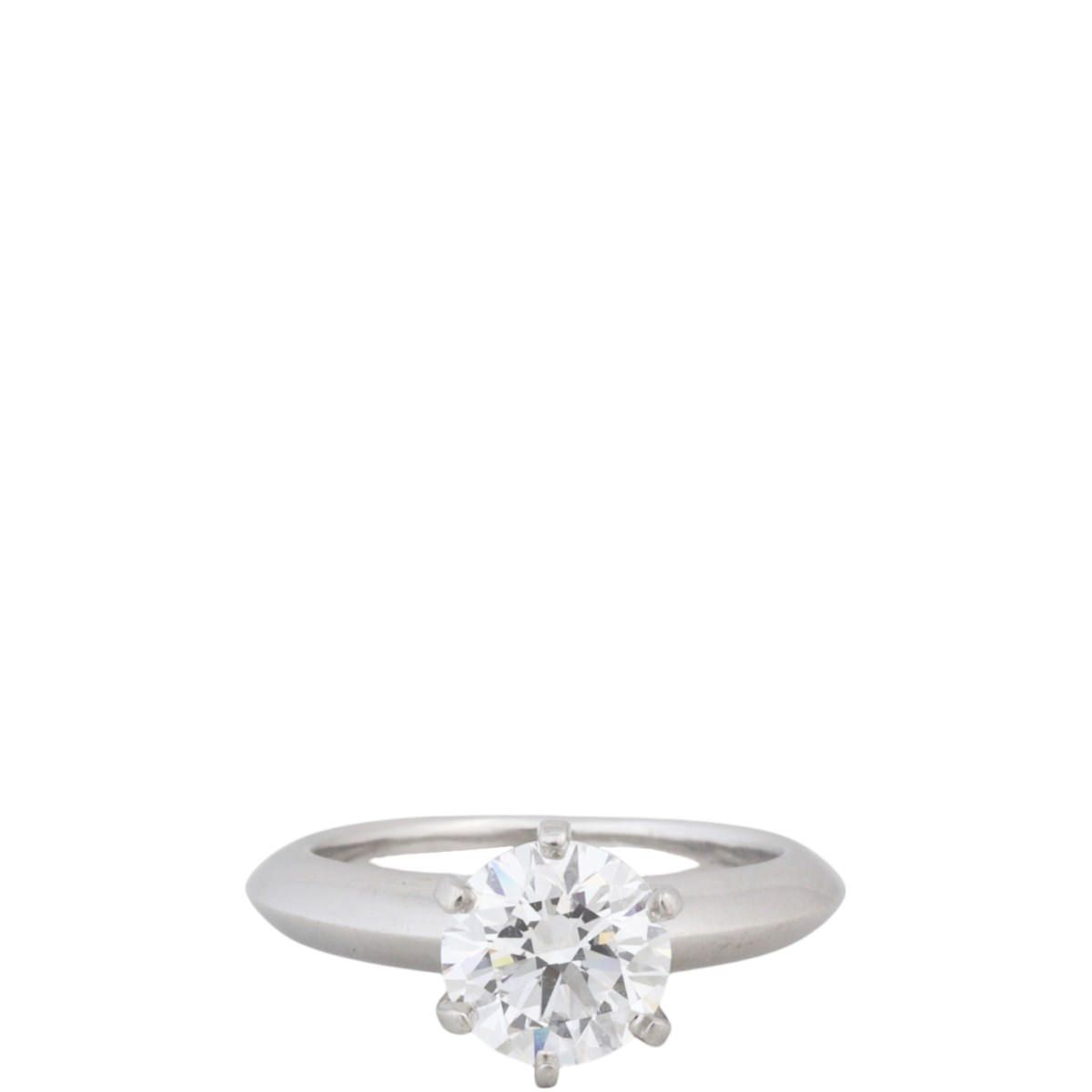 Tiffany Co Solitaire Platinum Diamond Ring
