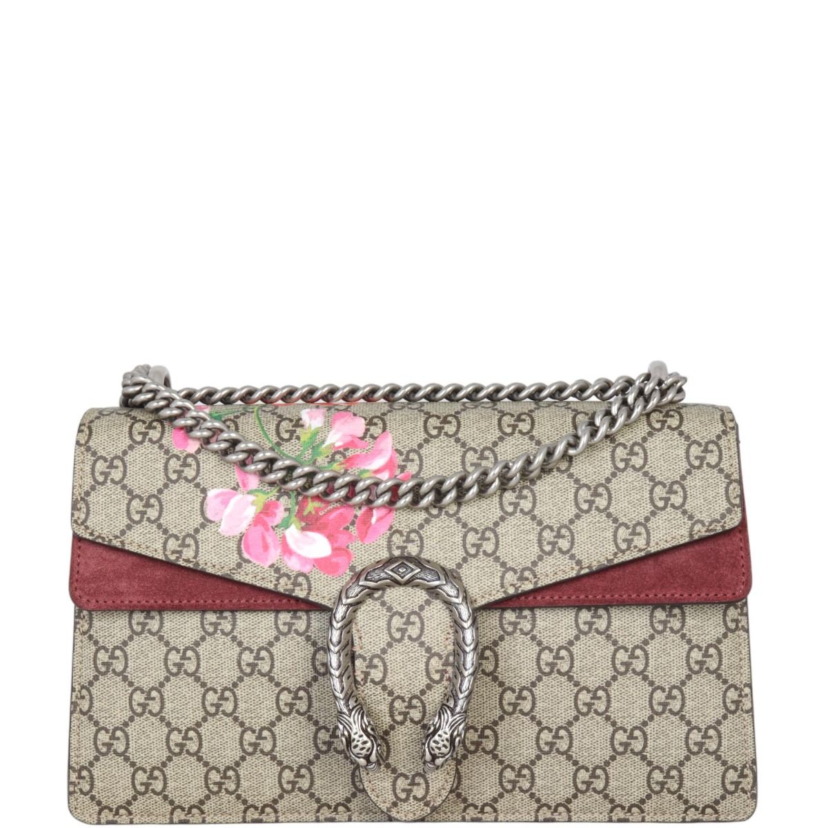 Gucci Dionysus GG Supreme Suede Mini Red in Suede with Silver-tone