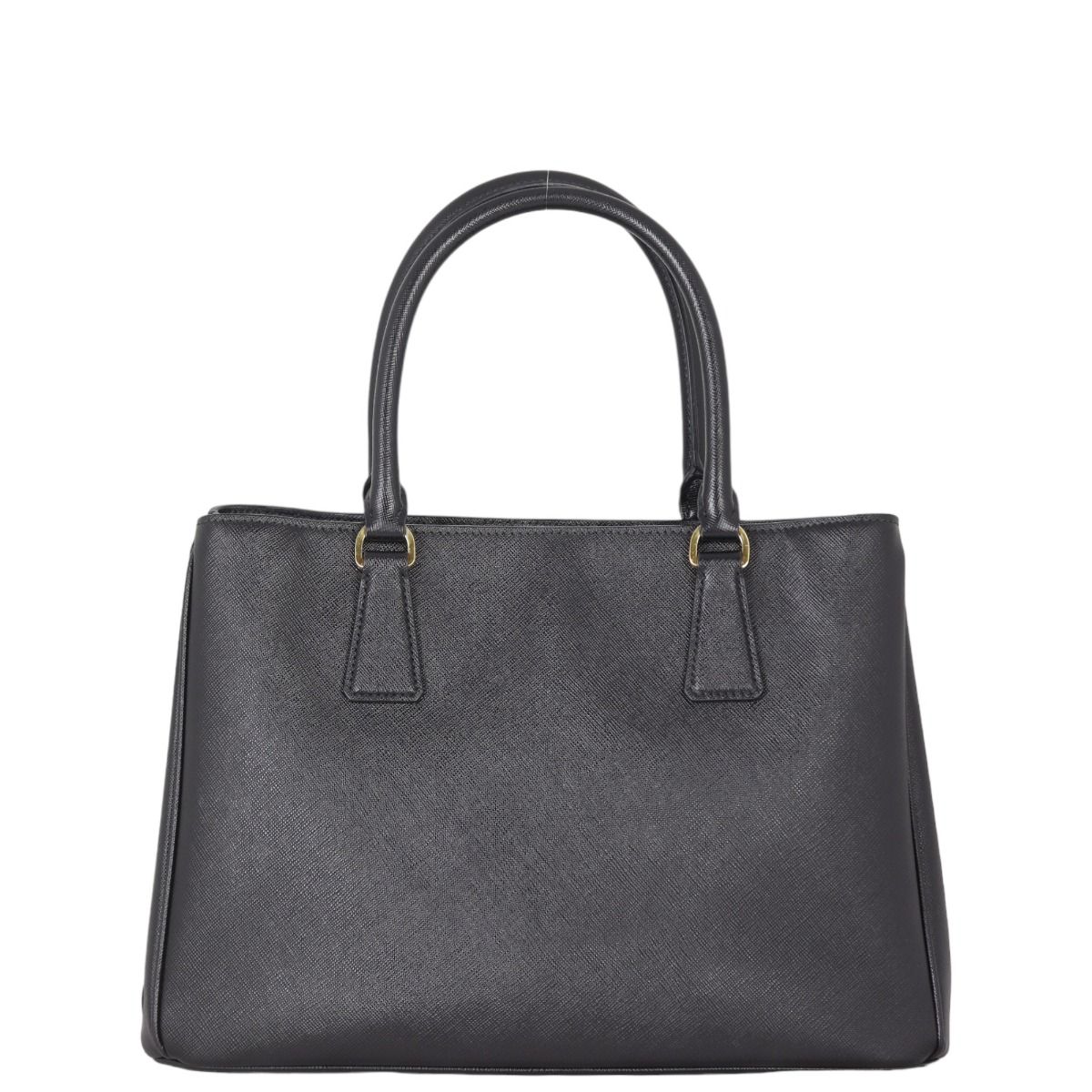 PRADA Black Saffiano Lux Galleria Leather Medium Double Zip