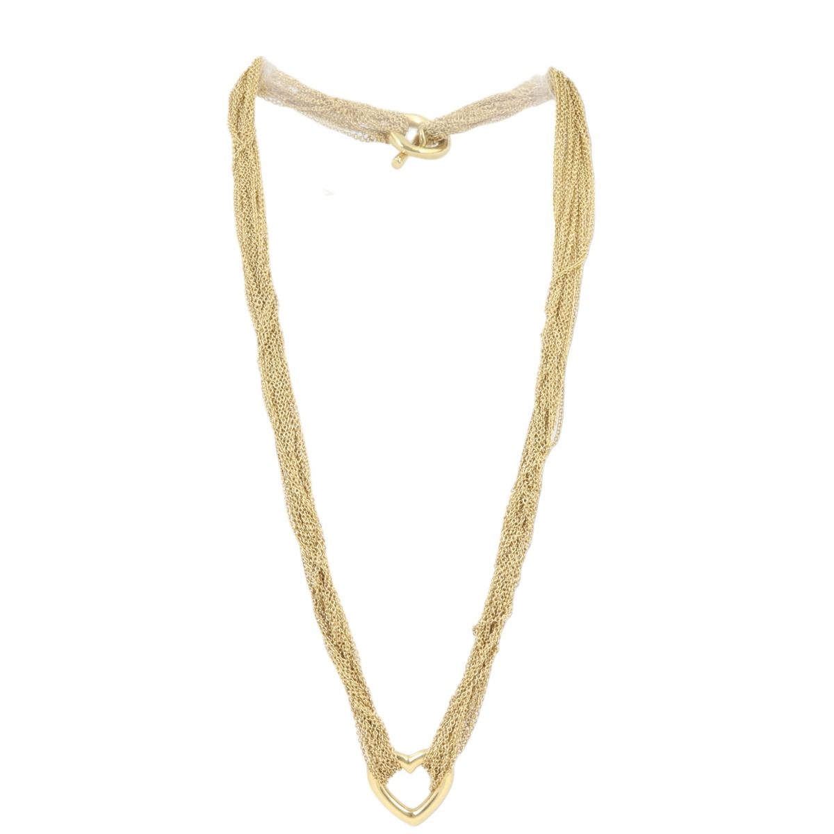 Tiffany 18k gold heart necklace top