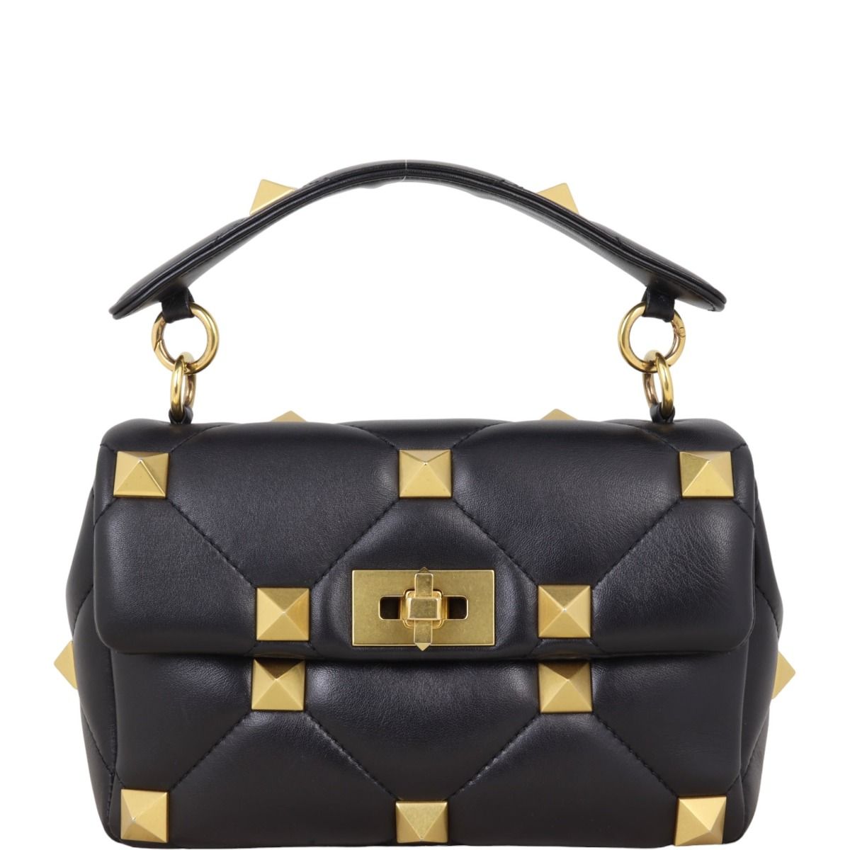 【関税込み】VALENTINO GARAVANI ROMAN STUD MEDIUM SHOULDER BA Valentino Garavani Medium Roman Stud Shoulder Bag | Black
