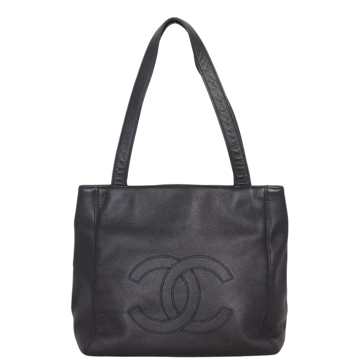 【CHANEL】vintage cowhide tote bag★牛革 トートバッグ Chanel Vintage Black Patent Leather Tote Bag ○ Labellov
