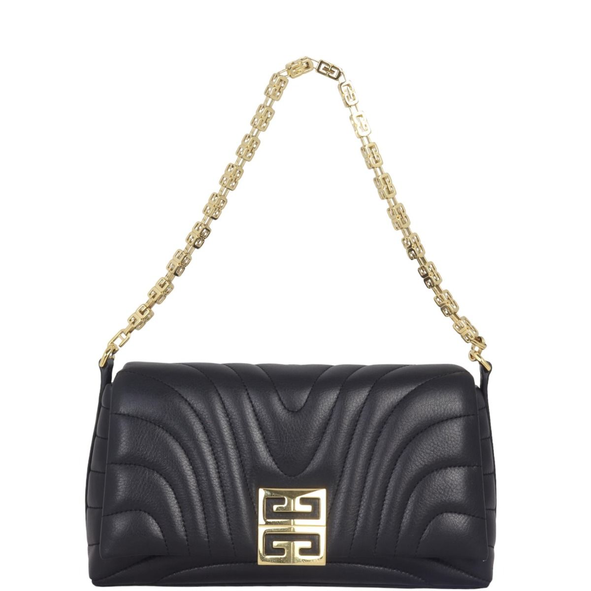 ショルダーバッグ・ポシェット GIVENCHY BLACK LEATHER SMALL 4G SOFT SHOULDER BAG 4G Soft Small matelassé leather crossbody bag in black