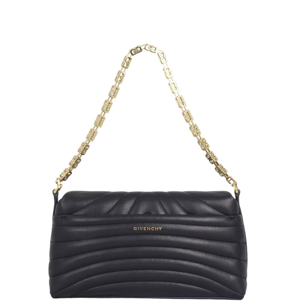 GIVENCHY BLACK LEATHER SMALL 4G SOFT SHOULDER BAG