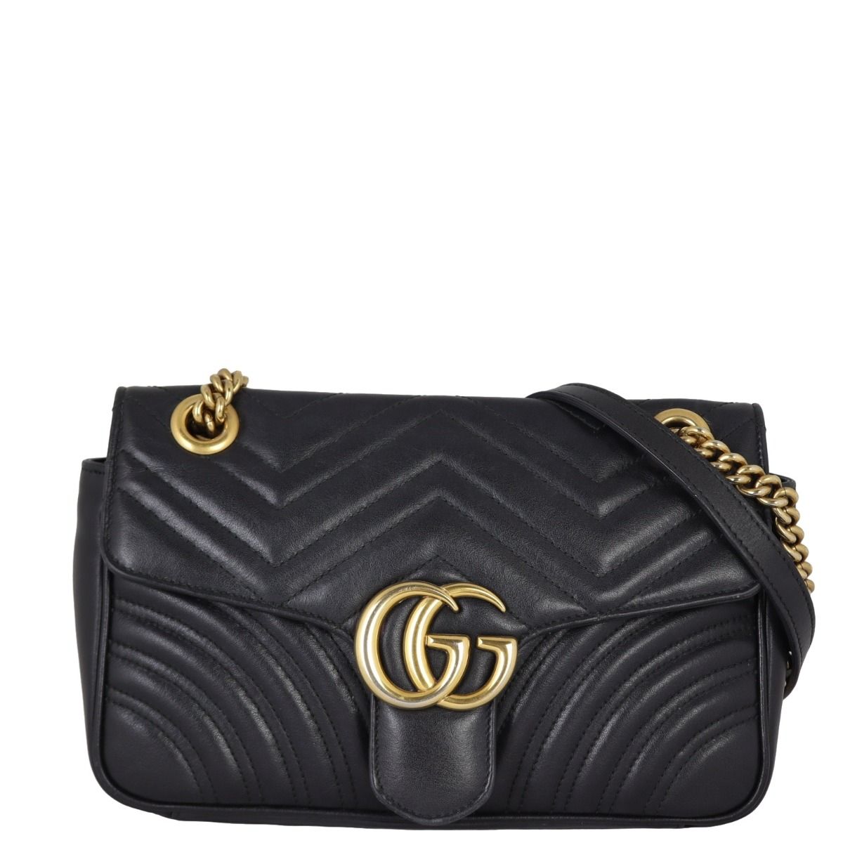 Gucci - GG Marmont Small Quilted Leather Shoulder Bag - Black