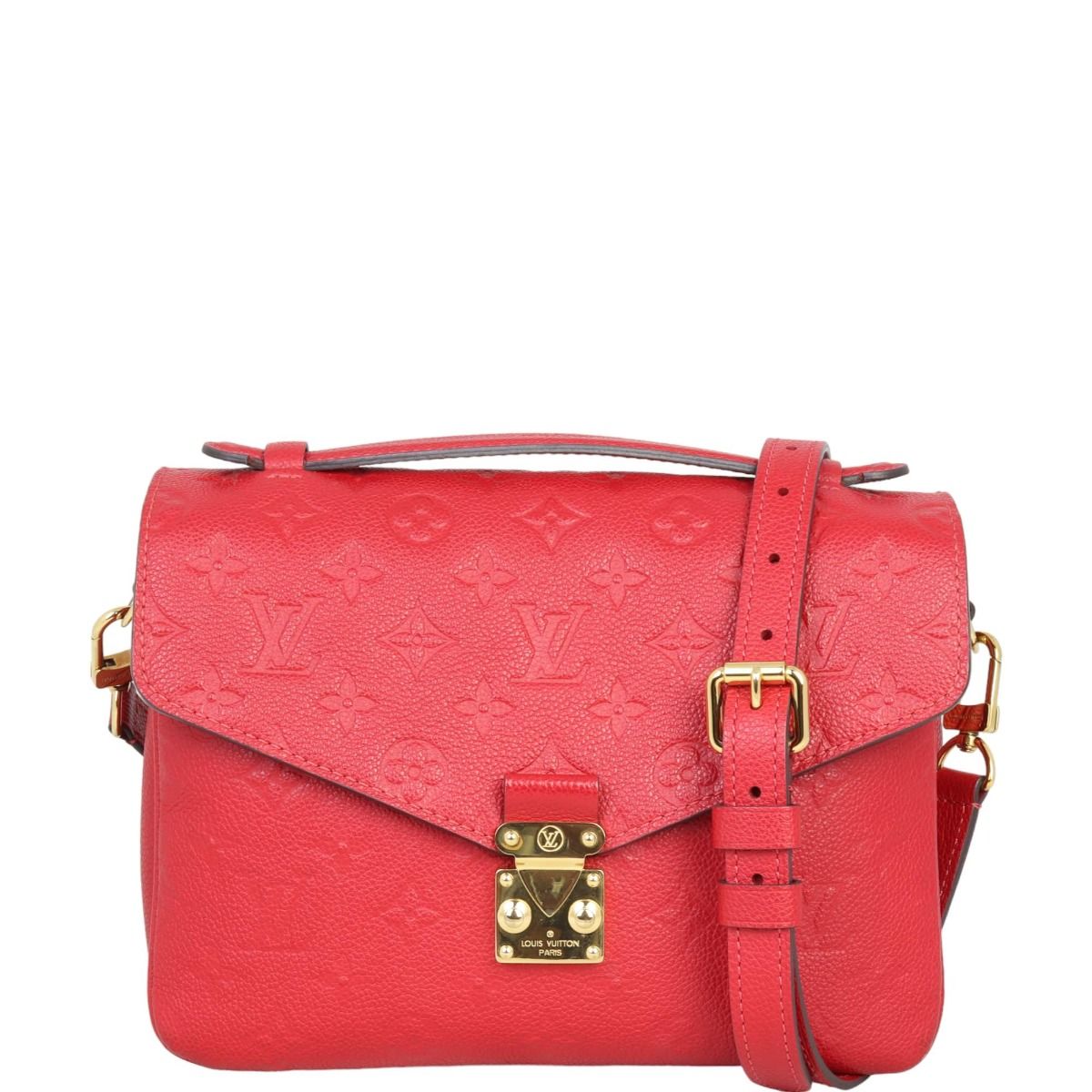 Louis Vuitton Metis Pochette Empreinte Leather Crossbody Bag Red